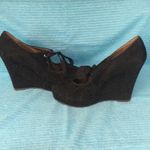 👠Restricted Black Wedge Shoes BF34 - Picture 4 of 4